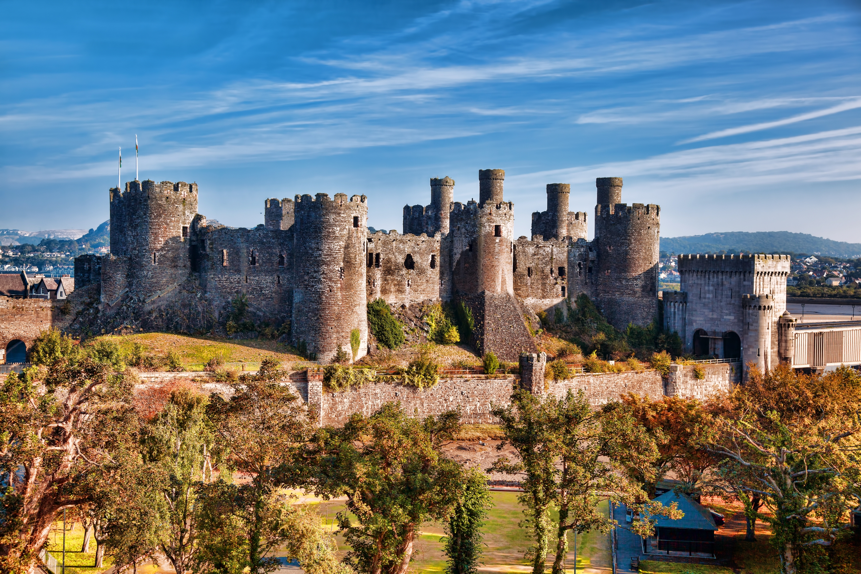 Первые замки. Замок Конуи, Конуи, Великобритания. Замок Conwy Castle. Конуи Уэльс. Конви в Уэльсе.